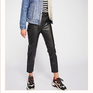 Free People Vegan Belted Leather Pant